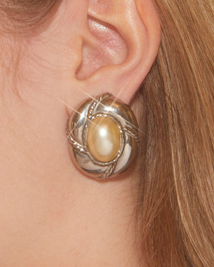 Boucles d'oreilles perles et argent