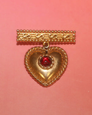 Broche coeur pendant