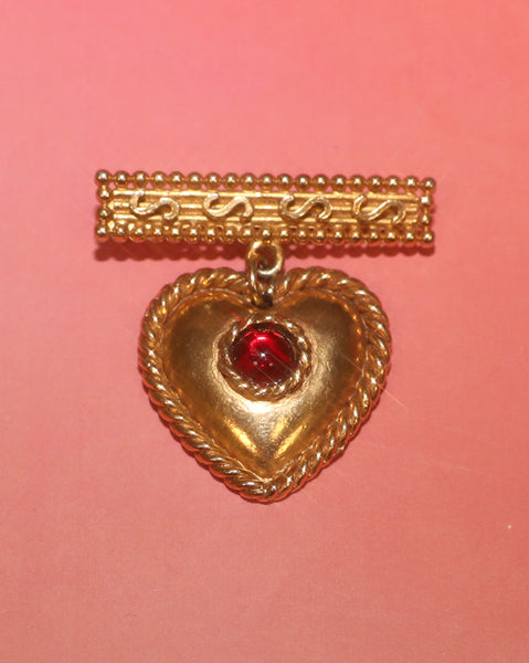 Broche coeur pendant