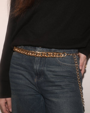 Ceinture à gros maillons dorés