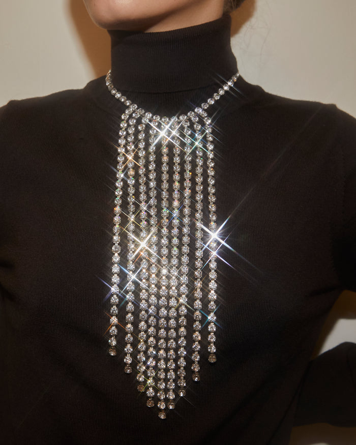 Collier à cascade de strass à louer