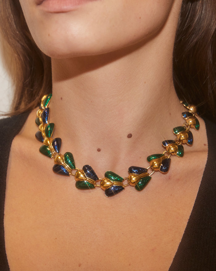Collier Vert et Bleu
