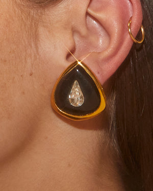 Boucles d'oreilles Goutte noire