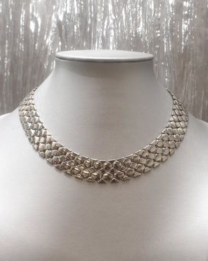 Collier argenté maille articulée