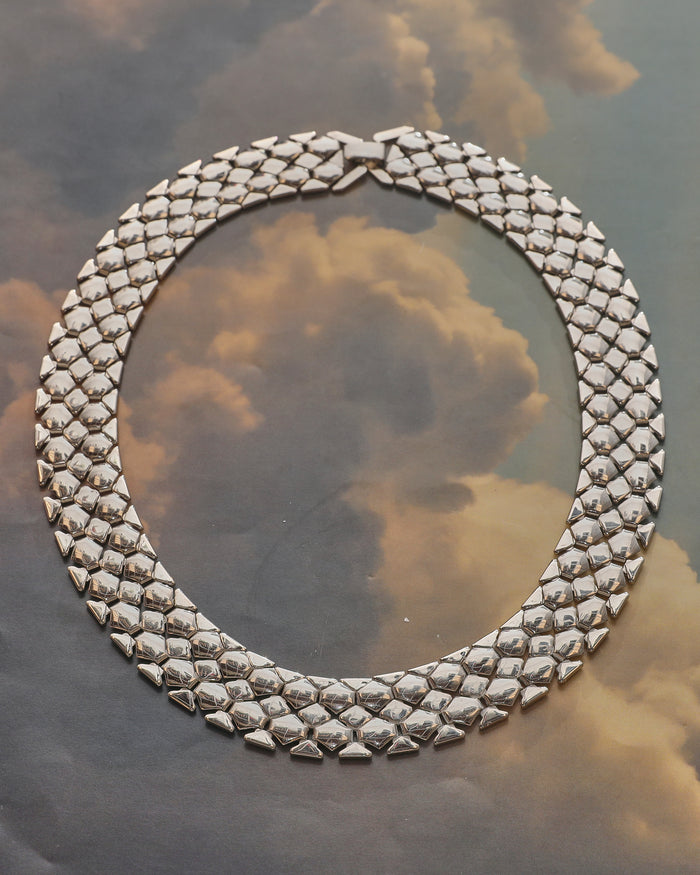 Collier argenté maille articulée