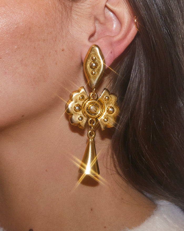 Boucles d'oreilles éthniques dorées
