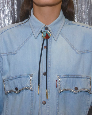 Bolo Tie médaillon coloré