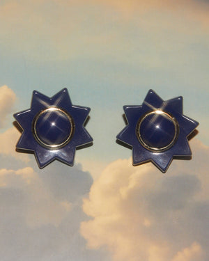 Boucles d'oreilles étoiles bleues