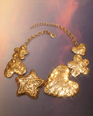 Collier martelé doré