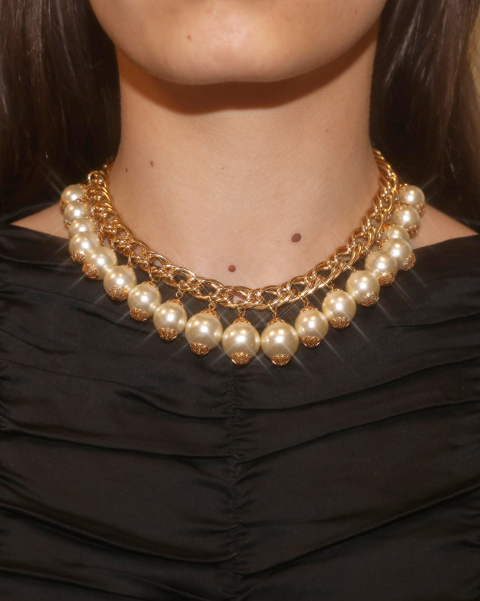 Collier pampilles perles