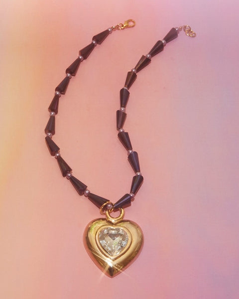 Pendentif coeur violet