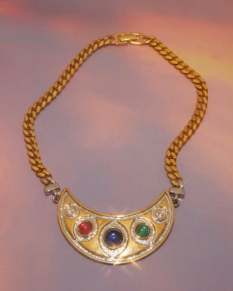 Collier à cabochons colorés