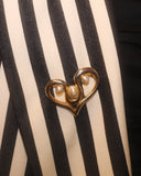Broche dorée coeur et perles