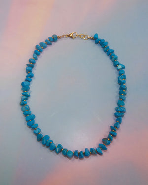 Collier pierres bleues
