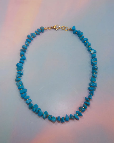 Collier pierres bleues