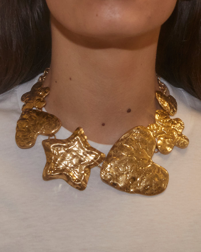 Collier martelé doré