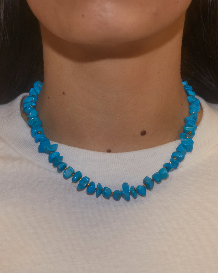 Collier pierres bleues