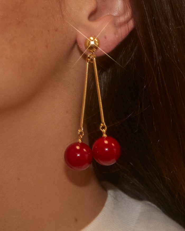 Boucles d'oreilles cerises longues