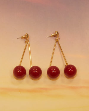 Boucles d'oreilles cerises longues