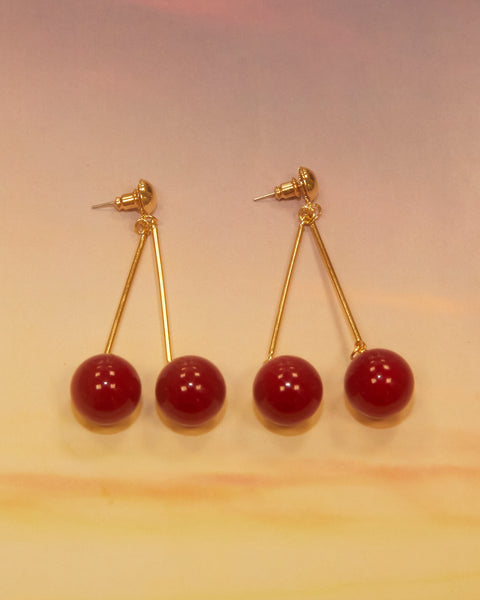 Boucles d'oreilles cerises longues