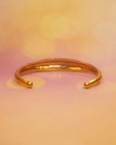Jonc ouvert marron et strass