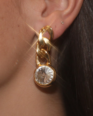 Boucles d'oreilles chaînes et strass