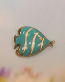 Broche poisson turquoise