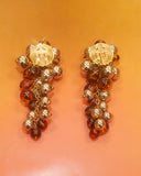 Boucles d'oreilles grappes marrons