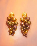 Boucles d'oreilles grappes violettes