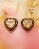 Boucles d'oreilles coeurs en strass