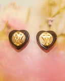 Boucles d'oreilles coeurs en strass