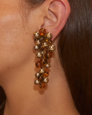 Boucles d'oreilles grappes marrons