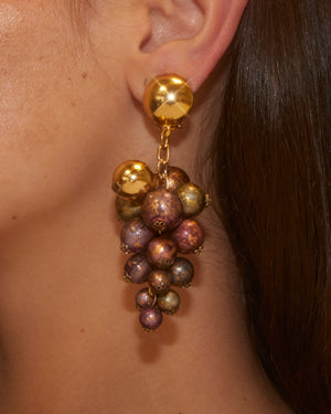 Boucles d'oreilles grappes violettes