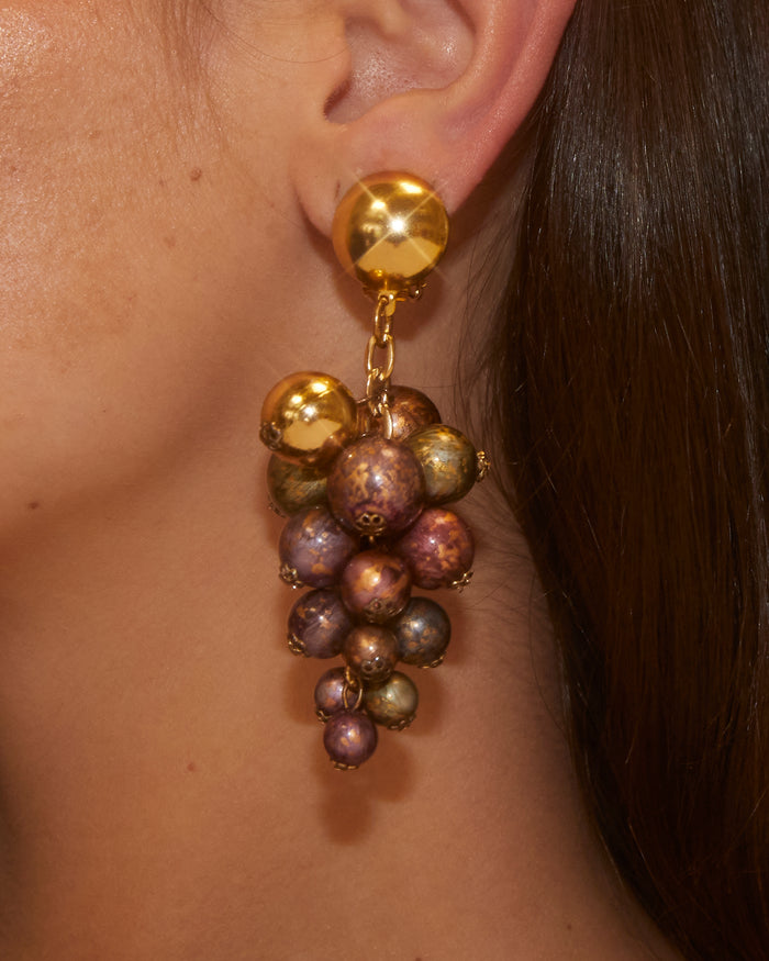 Boucles d'oreilles grappes violettes