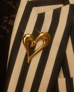Broche coeur doré