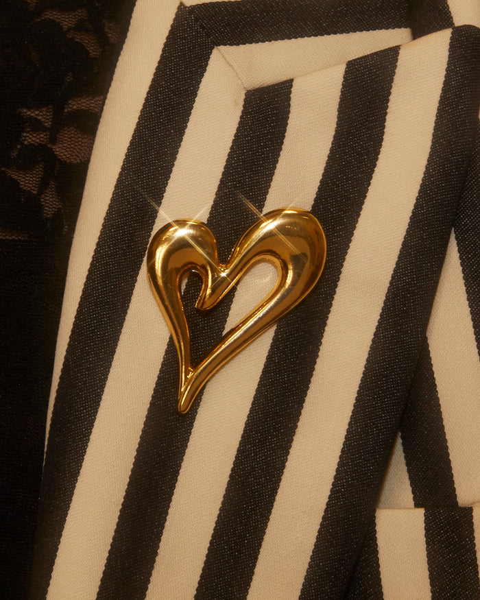 Broche coeur doré