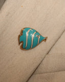 Broche poisson turquoise