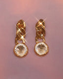 Boucles d'oreilles chaînes et strass