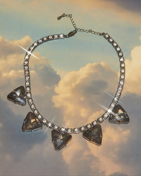 Collier strass triangles