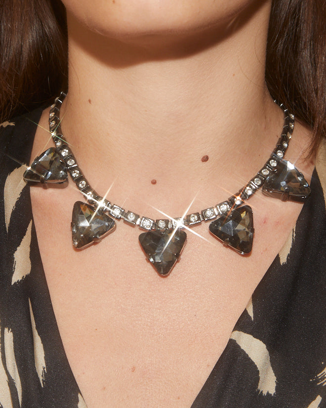 Collier strass triangles