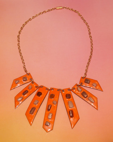Collier ethnique orange