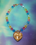 Collier coeur multicolore