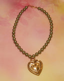 Collier coeur kaki