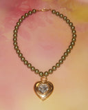 Collier coeur kaki