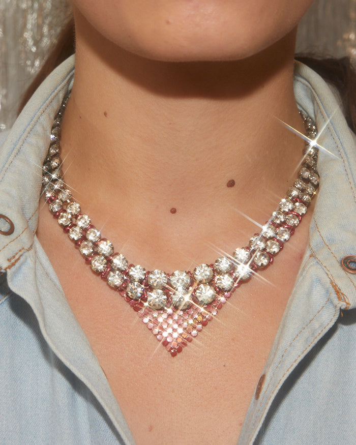 Collier cote de mailles et strass
