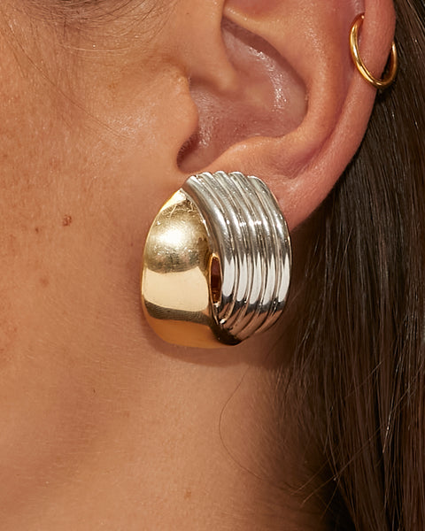 Boucle d'oreilles argentées dorées