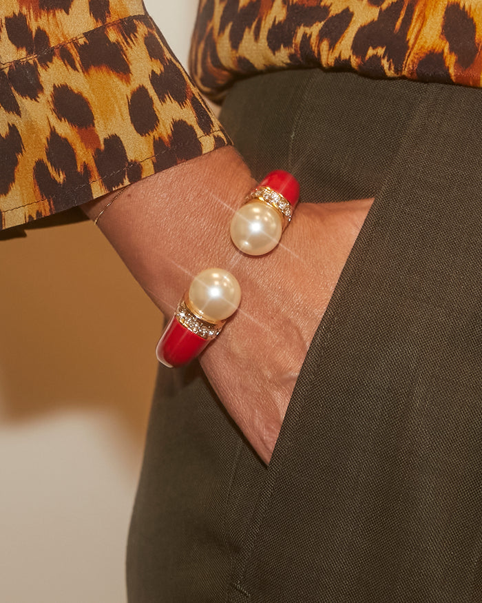 Bracelet rouge à perles