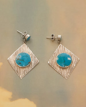 Boucles d'oreilles turquoise et argent