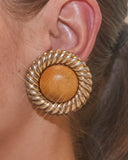 Boucles d'oreilles Marguerite en bois