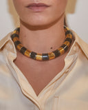 Collier graphique noir et or